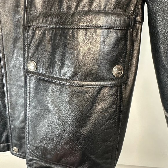 Vintage 90's Oversized Wilsons Leather Black Heavyweight Utility Jacket - Picture 6 of 14